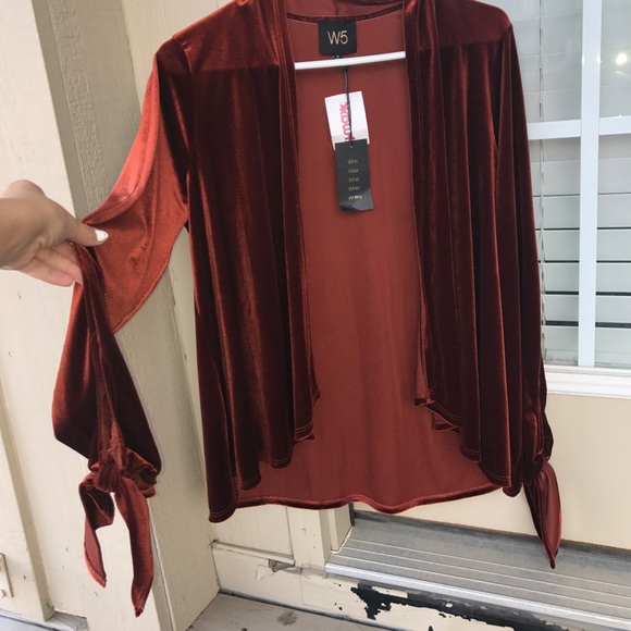 nwt burnt orange velvet cardi Small - Picture 3 of 5